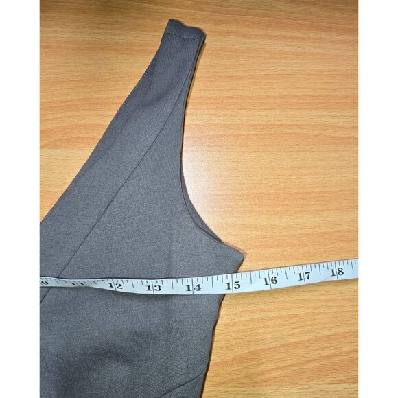 Banana Republic Womens Dress 2 Gray Flattering Sexy Classic Deep V-Neck Stretch - Picture 8 of 14